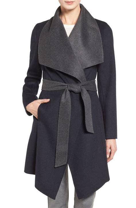 michael kors wool blend wrap coat